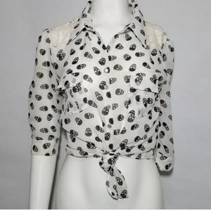 Vintage Bongo skull crop top Size M